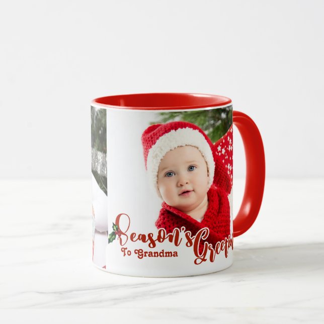 Feierliche Jahresgrüße Kalligrafie 2 Foto Tasse (VorderseiteRechts)