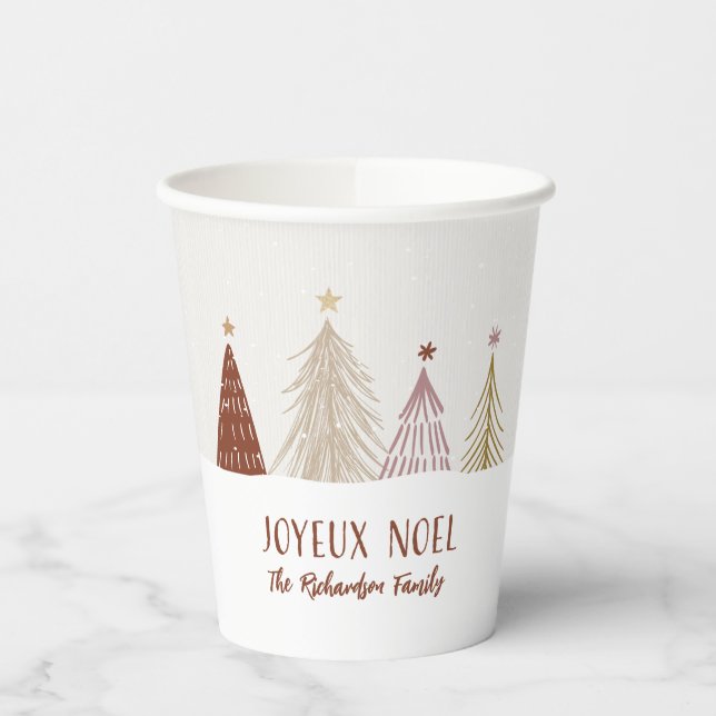 Feierliche Joyeux Weihnachten Weihnachten Pappbecher (Links)