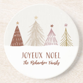 Feierliche Joyeux Weihnachten Weihnachtsfeiertagsf Getränkeuntersetzer