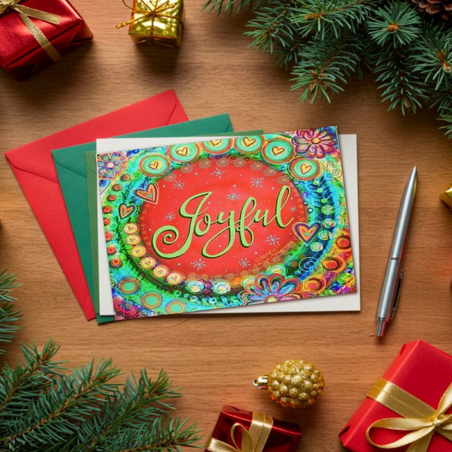 Feierliche Joyful Red Inspirivity Christmas Karte (Von Creator hochgeladen)