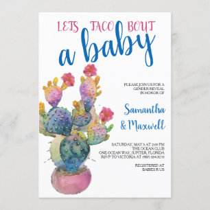 Feierliche Kaktus FIESTA Gender Reveal Einladung