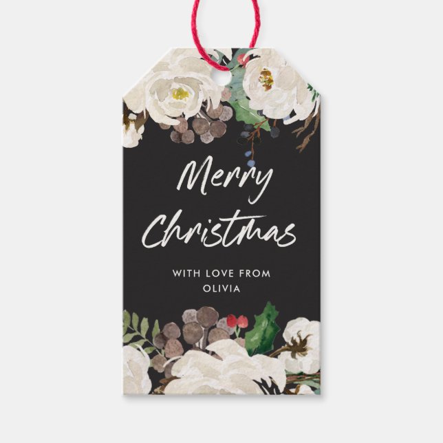 Feierliche Karkohle | Frohe Weihnachten Geschenkanhänger (Vorderseite)