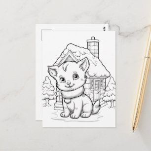 Feierliche Katzenfarben Postkarte