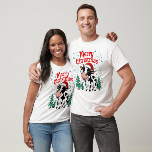 Feierliche Kuh Frohe Weihnachtsschrei T-Shirt
