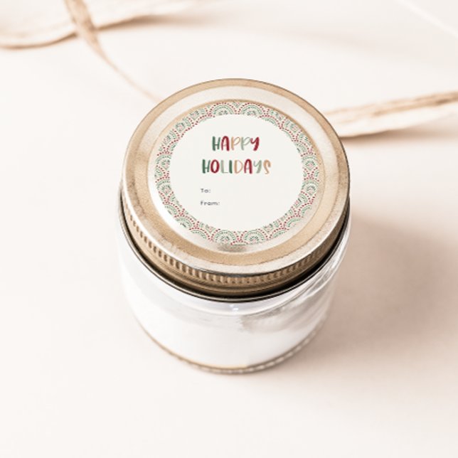 Feierliche Lässige Happy Holidays Runder Aufkleber (Von Creator hochgeladen)