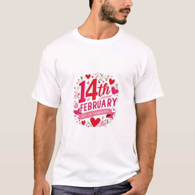 Feierliche Liebe mit Symbolen vom 14. Februar T-Shirt (Vorderseite)