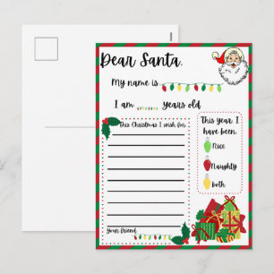 Feierliche Liebe Weihnachtsliste Feiertagspostkarte
