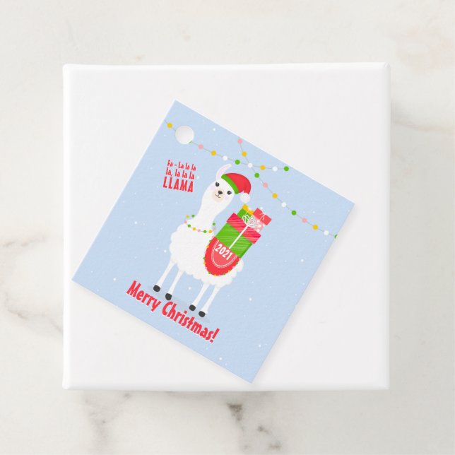 Feierliche Llama Weihnachten Geschenkanhänger (Beispiel)