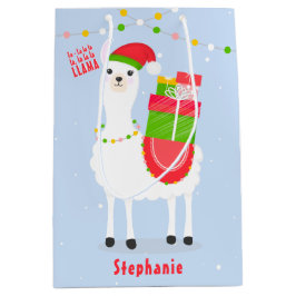 Feierliche Llama Weihnachten Mittlere Geschenktüte