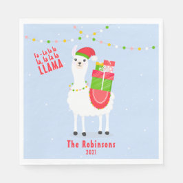 Feierliche Llama Weihnachten Serviette