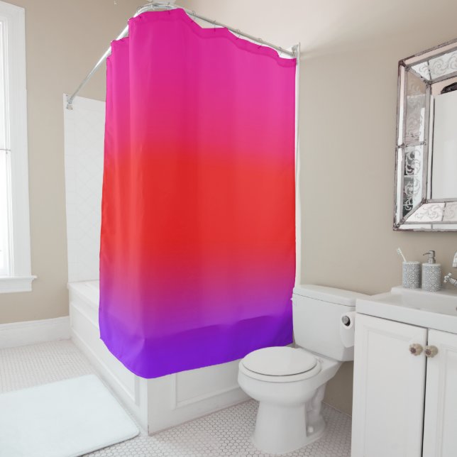 Feierliche Magenta Red Lila Ombre Duschvorhang (Beispiel)