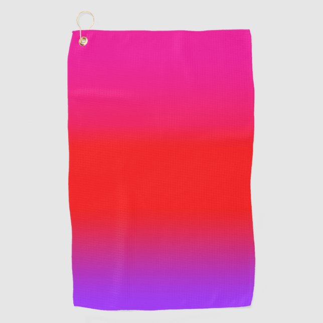 Feierliche Magenta Red Lila Ombre Golfhandtuch (Vorderseite)