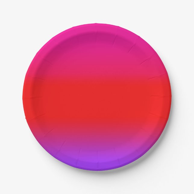 Feierliche Magenta Red Lila Ombre Pappteller (Vorderseite)
