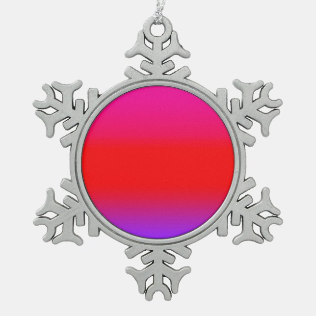 Feierliche Magenta Red Lila Ombre Schneeflocken Zinn-Ornament (Vorderseite)