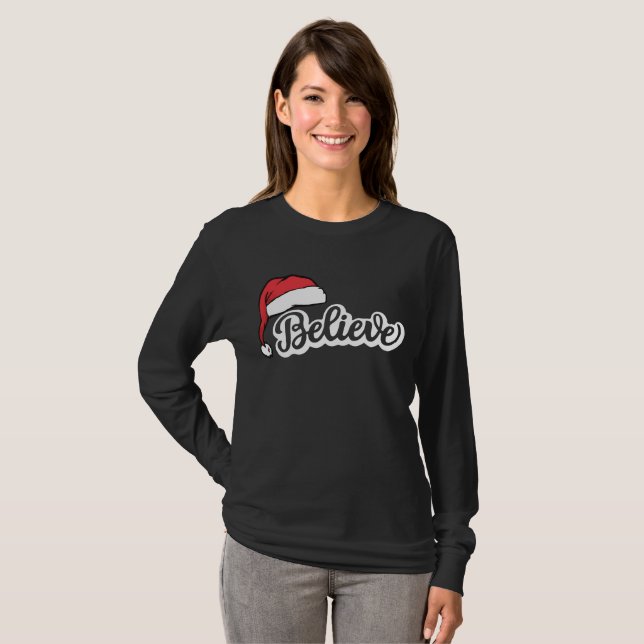 Feierliche Magie: "Glaube" Weihnachten T - Shirt (Vorne ganz)
