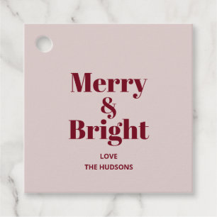 Feierliche Merry & Bright Weihnachten Geschenkanhänger