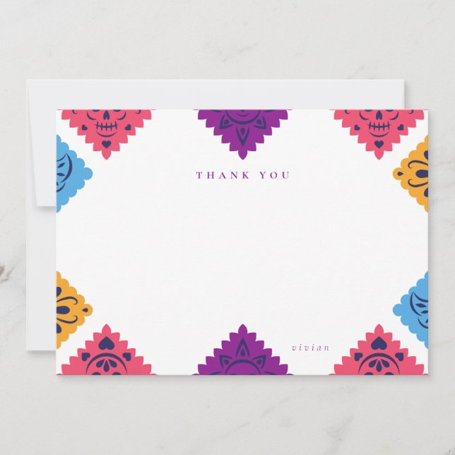 Feierliche mexikanische Flat Danke-Card Dankeskarte (Vorderseite)