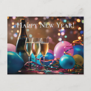 Feierliche Neujahrsfeier - angepasster Text Postkarte