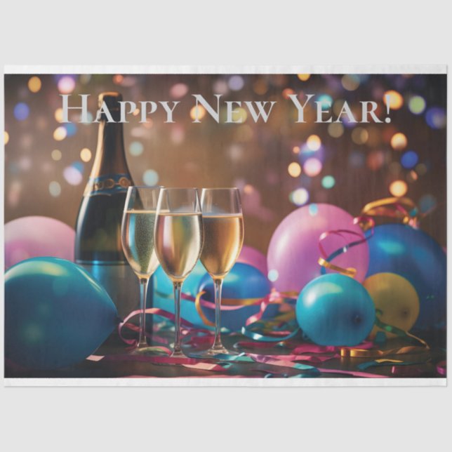 Feierliche Neujahrsfeier - angepasster Text Seidenpapier (Vorderseite)