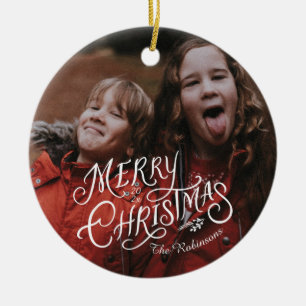 Feierliche Nostalgie Frohe Weihnachten Keramik Ornament