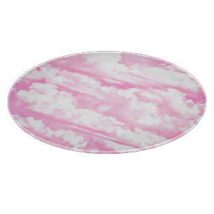 Feierliche Pastel Pink glückliche Wolken Schneidebrett