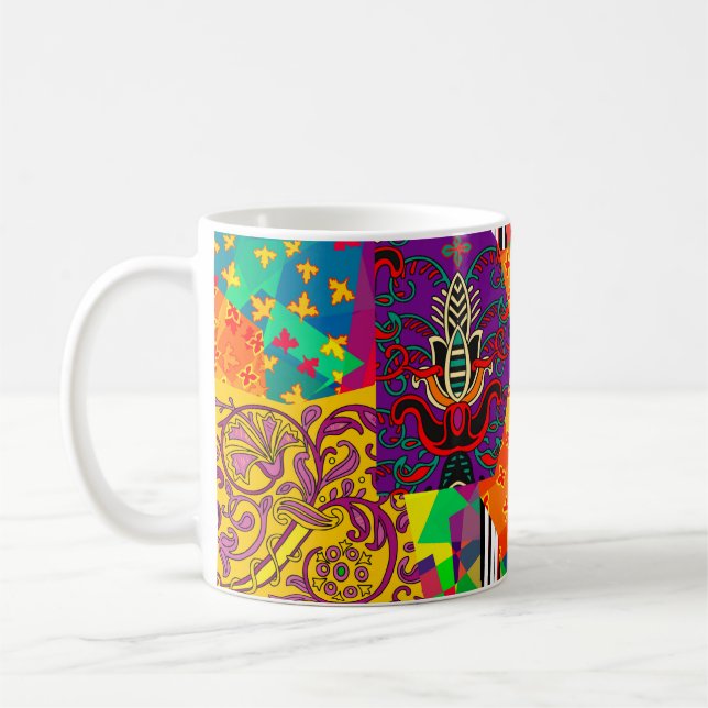Feierliche Patchwork in indianisch, türkisch, ital Kaffeetasse (Links)