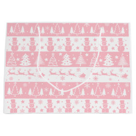Feierliche Pink Weihnachten Große Geschenktüte