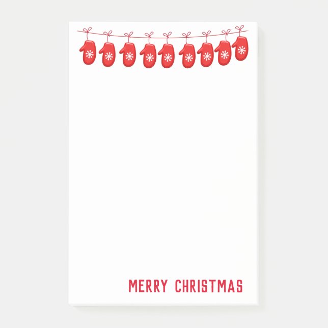 Feierliche Post-it-Notes-Mittens Post-it Klebezettel (Vorderseite)