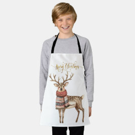 Feierliche Rentiere in einem Pullover Frohe Weihna Schürze