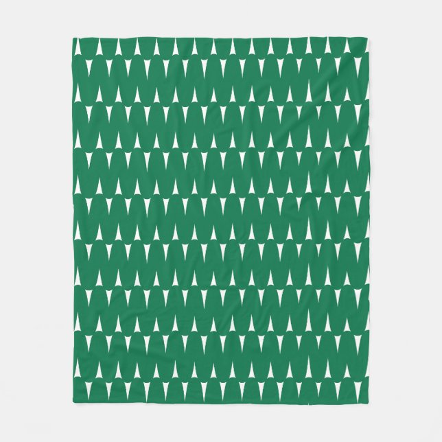 Feierliche Retro Bright Green Wavy Lines Weihnacht Fleecedecke (Vorderseite)