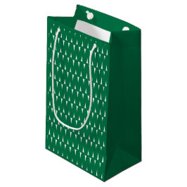 Feierliche Retro Bright Green Wavy Lines Weihnacht Kleine Geschenktüte