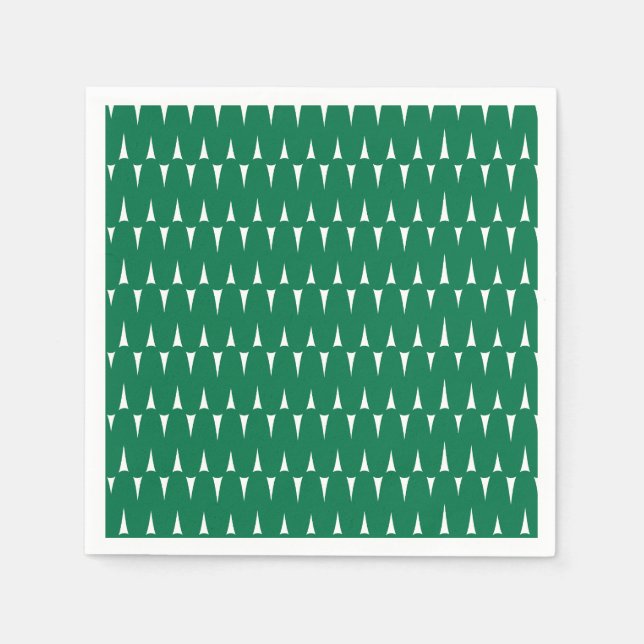 Feierliche Retro Bright Green Wavy Lines Weihnacht Serviette (Vorderseite)