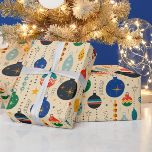 Feierliche Retro Weihnachtsfeiertage Geschenkpapier