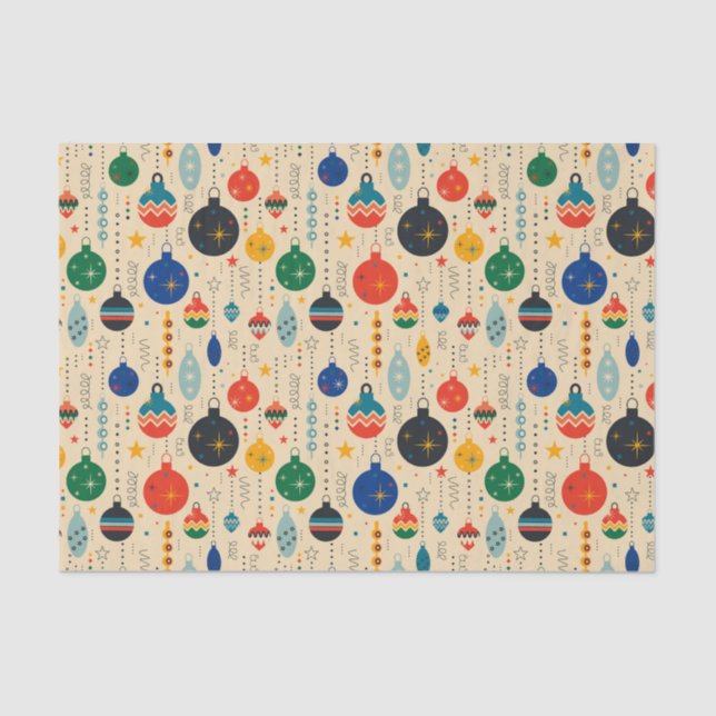 Feierliche Retro Weihnachtsfeiertage Seidenpapier (Vorderseite)