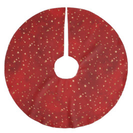 Feierliche Rot & Gold Fohlen Winterweihnachtsfeste Polyester Weihnachtsbaumdecke