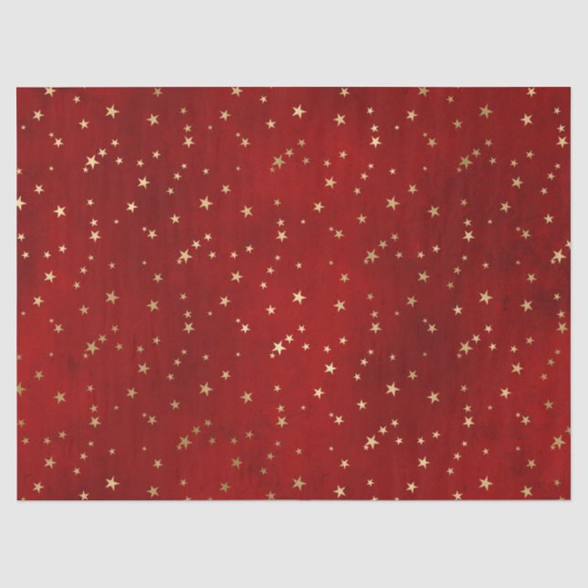 Feierliche Rot & Gold Fohlen Winterweihnachtsfeste Seidenpapier (Vorderseite)