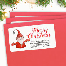 Feierliche Rot und Weiß Niedlich Gnome Frohe Weihn