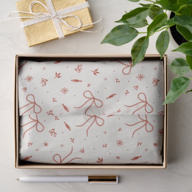 Feierliche Rote Coquette Weihnachten Seidenpapier (Geschenk)