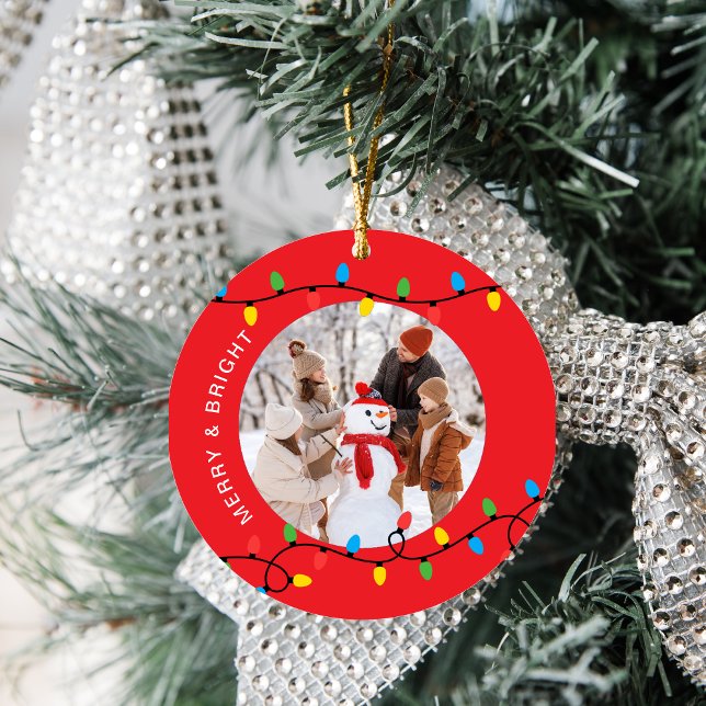 Feierliche Rote Farbenfrohe Weihnachtsbeleuchtung Keramik Ornament (Von Creator hochgeladen)