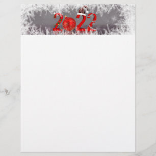 Feierliche Rote Frohe Weihnachten 2022 Briefbogen