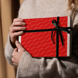 Feierliche Rote Frohe Weihnachten Geschenkpapier
