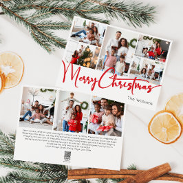 Feierliche Rote Schrift Frohe Weihnachten Acht Fot