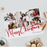 Feierliche Rote Schrift Frohe Weihnachten Fünf Fot<br><div class="desc">Feiern Sie die Saison mit diesem festlichen roten Drehbuch Frohe Weihnachten fünf Foto Urlaubskarte mit einer Touch von elegantem Charme. Das schicke Design präsentiert eine einfache rot-weiße Farbpalette, die den gemütlichen Geist des Winters widerspiegelt. Seine moderne und einzigartige Anziehungskraft und seine rustikale Formulierung schaffen ein perfektes Gleichgewicht zwischen saisonalen und...</div>