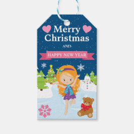 Feierliche Rothaarige Winter Weihnachten Geschenkanhänger