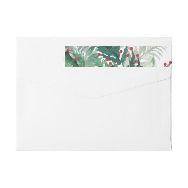 Feierliche Rücksendeadresse Grün und Rot (Rückseite)