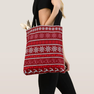 Feierliche Schneeflocke und Reindeer-Design Tasche