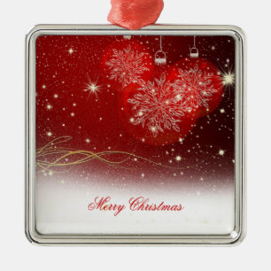 Feierliche Schneeflocken "Frohe Weihnachten" Ornament Aus Metall