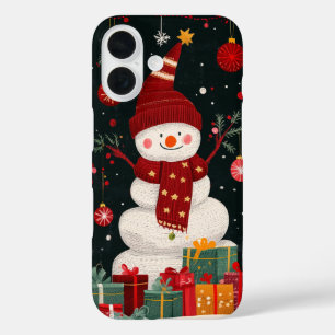 Feierliche Schneemannsgeschenke, Ornamente Starry iPhone 16 Hülle