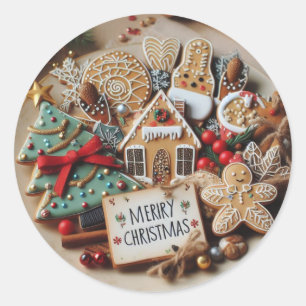 Feierliche Siegel: Frohe Weihnachtskleber & Labels Runder Aufkleber