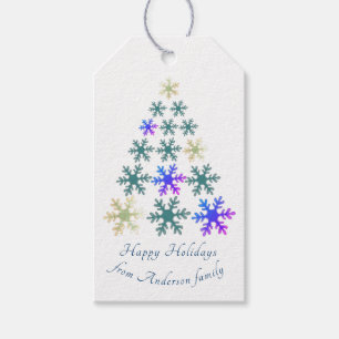 Feierliche Snowflake Weihnachtsbaum Familienurlaub Geschenkanhänger